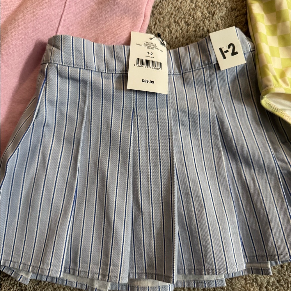 Cotton On Blue and White Striped Mini Skirt